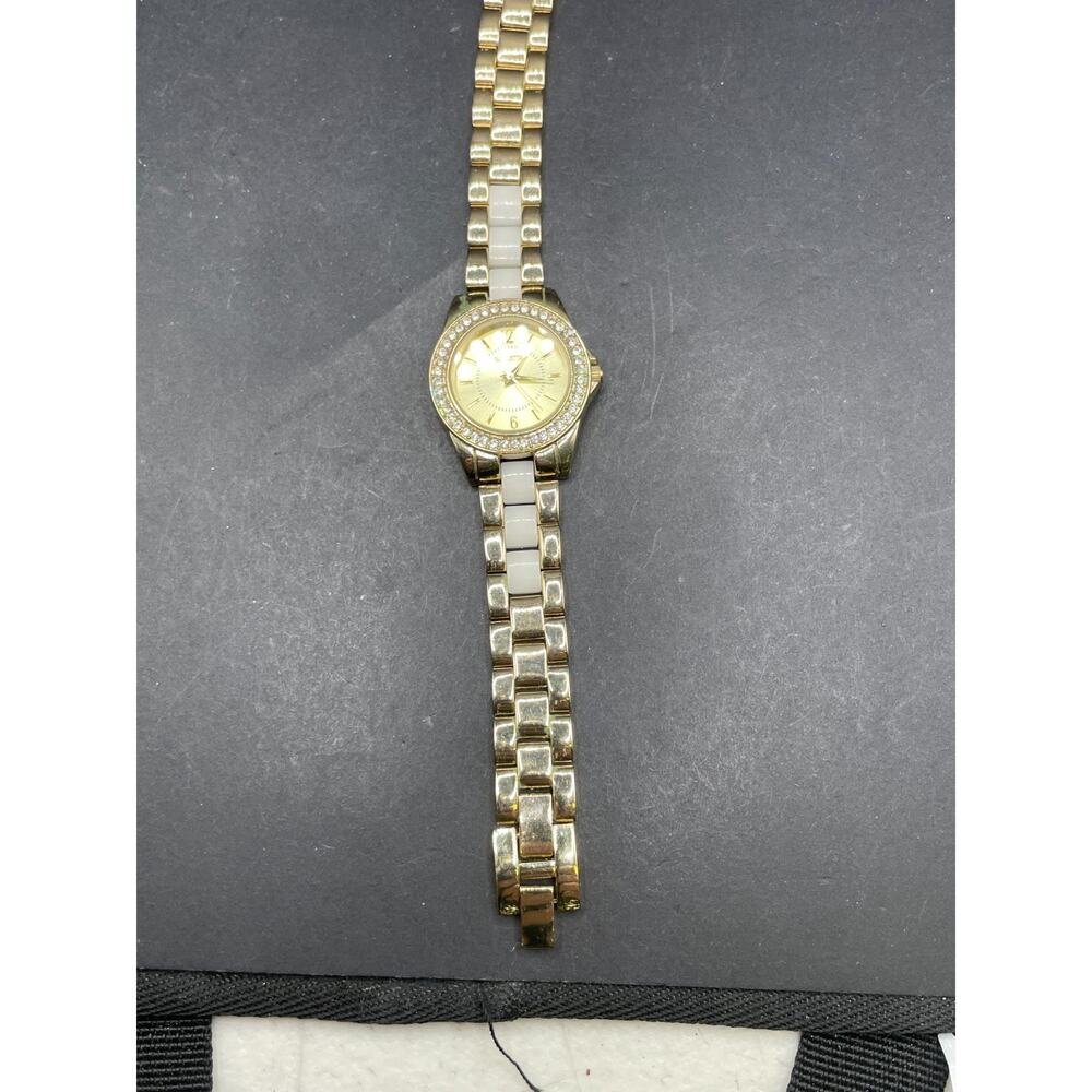 Vintage Valletta Women's Watch FMDCT562A Gold Tone Rhinestone Bezel 30MM